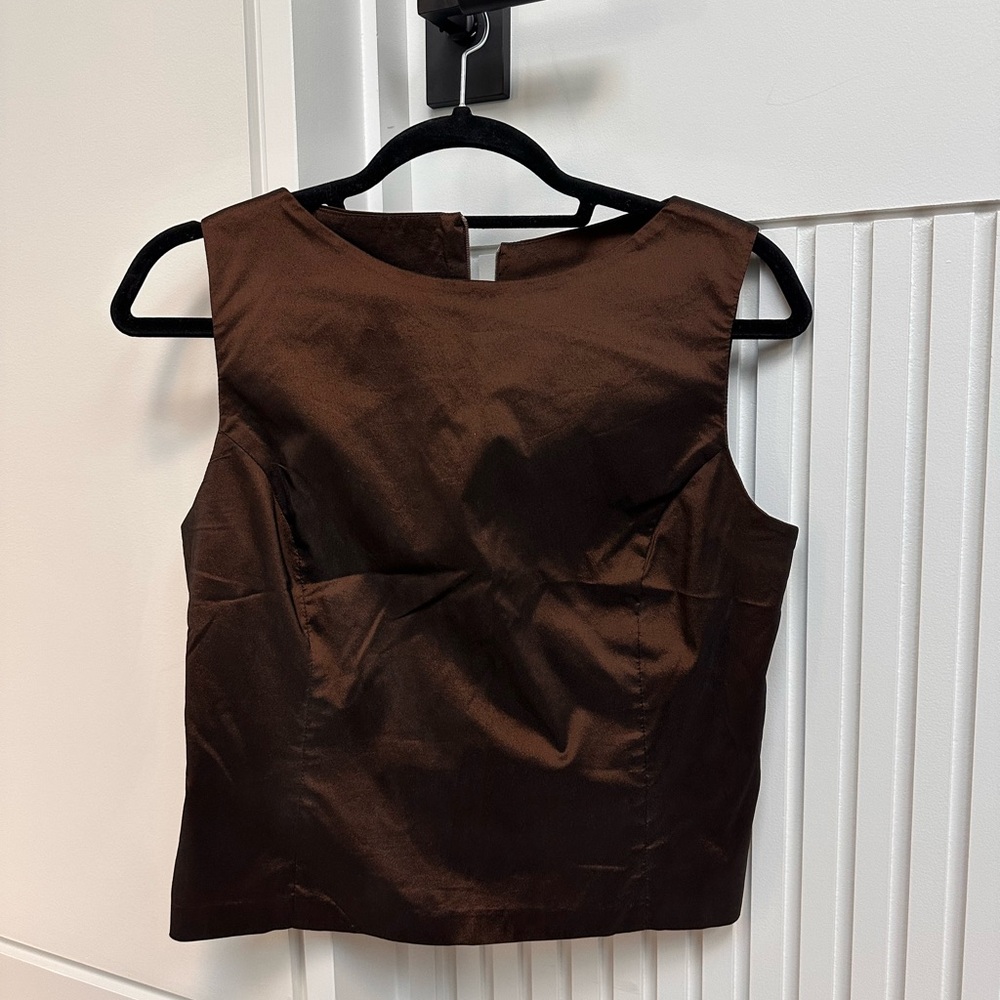 Shiny Brown Women’s Top Size 12 Linea